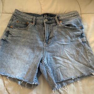GAP Women's Light Blue Frayed Denim Shorts